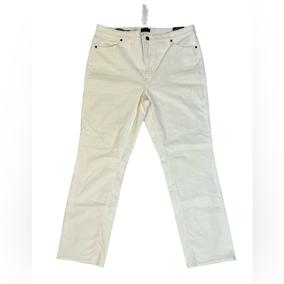 Talbots Pants - Talbots Women's Corduroy Straight Leg Pants Size 14P 14‎ Petite Cream NWT!
